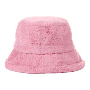 Fluffy Bucket Hat Unisex Color Pink Size OS